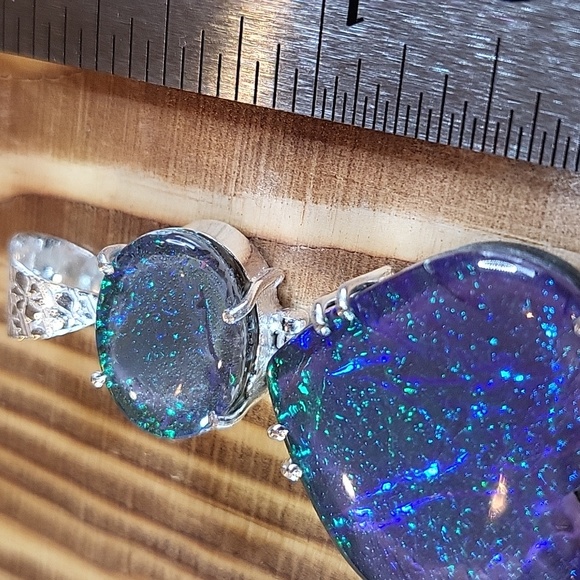 Triplet Opal Heart Pendant  - NWOT - Picture 6 of 8